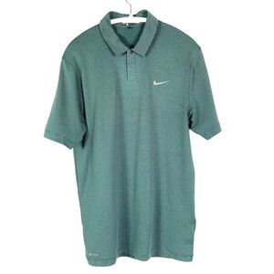 Nike Tiger Woods Collection Modern Jacquard Green Striped Golf Polo, men's small